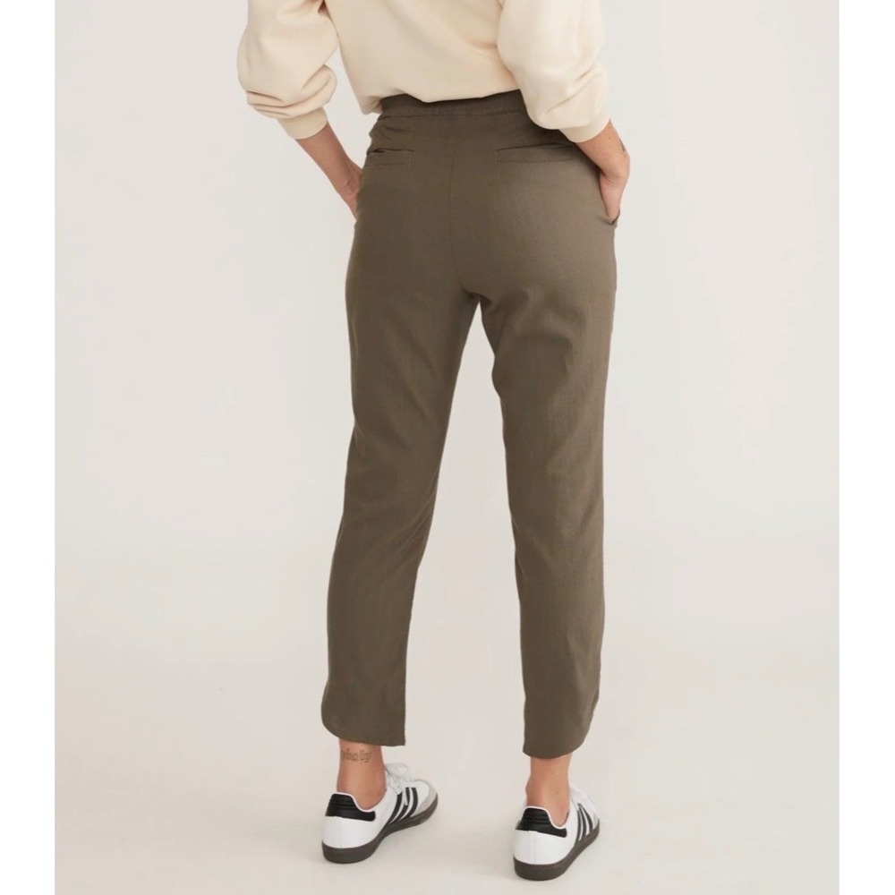 Marine Layer Allison Pant Olive Green Tencel Modal Elastic Waist Tulip Hem 13639 - Picture 2 of 9